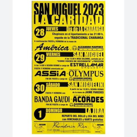 Fiestas San Miguel en La Caridad, del 28 de septiembre al 1 de octubre