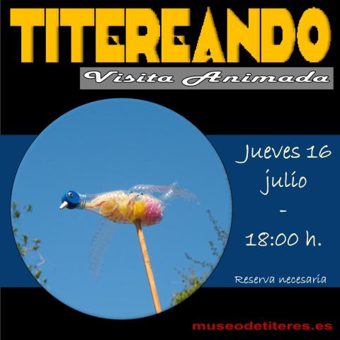 Pájaro hecho con materiales reciclados. Tragaluz títeres.