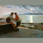 Pescadores al atardecer de Juan Martínez Abades.